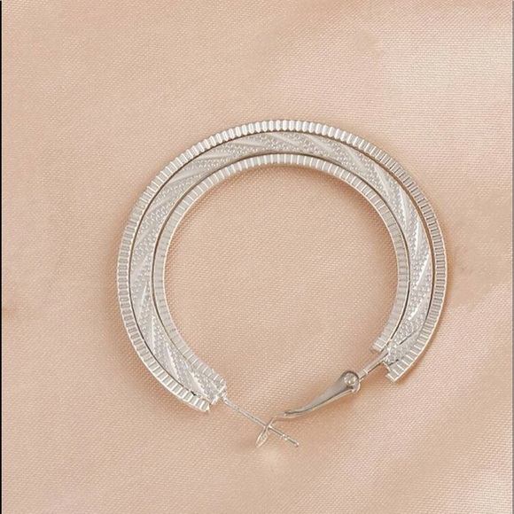 New Sterling Silver Round Boho Minimalist Hoop Earrings - Picture 7 of 8